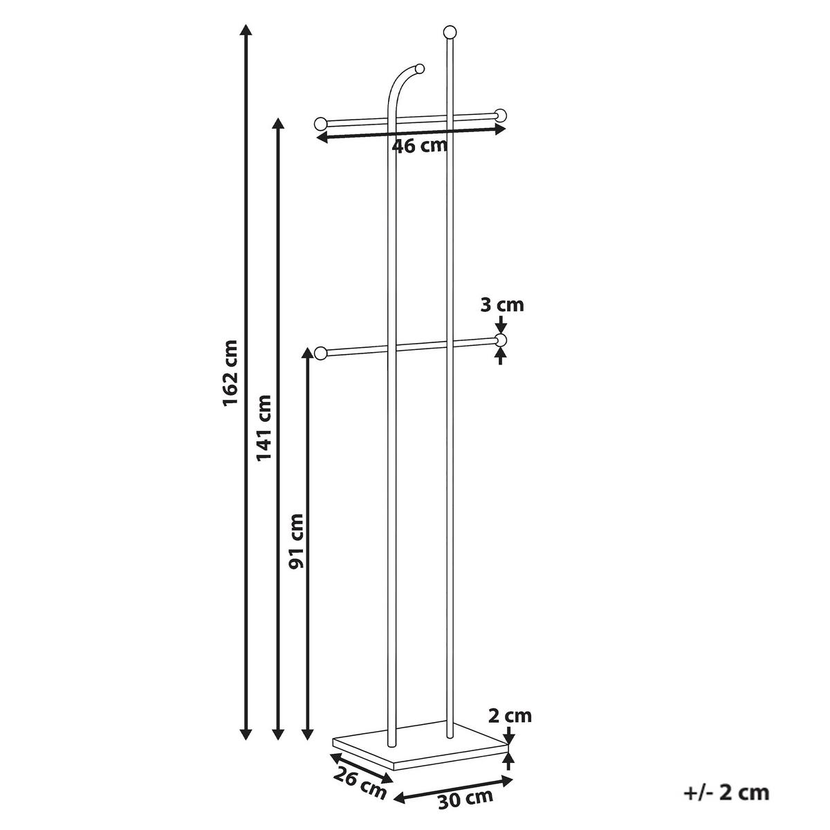 GARDEROBENSTÄNDER Gold Odhill - Goldfarben, Metall (46/162/26cm) - Beliani