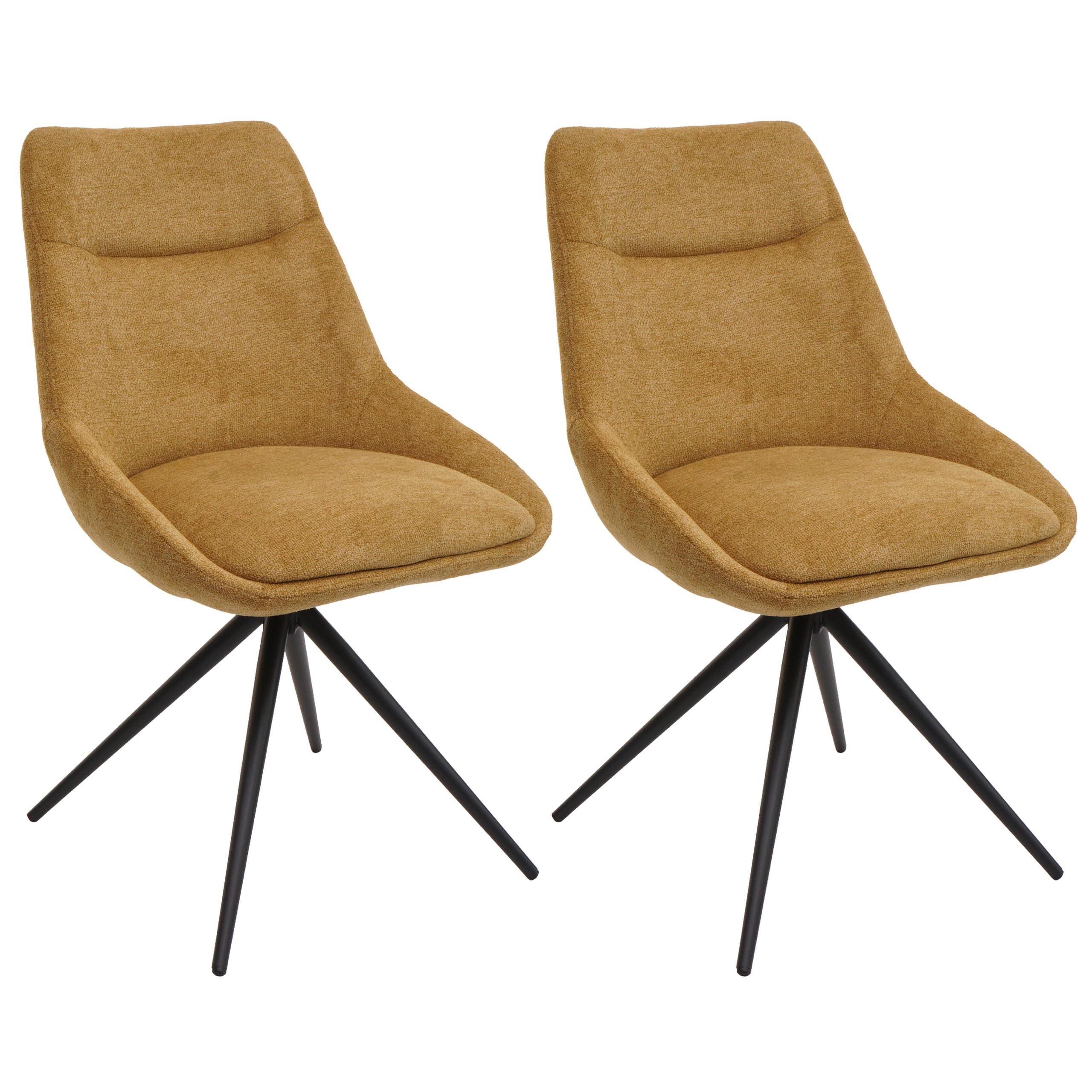 ESSZIMMERSTUHL Gelb 2er-Set - Currygelb/Gelb, Textil (51/86/60cm) - MCW
