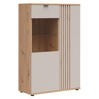 GESCHIRRSCHRANK Ezra Kaschmir und Holz - Beige, Holzwerkstoff (90.5/137.5/40cm) - Petits-meubles