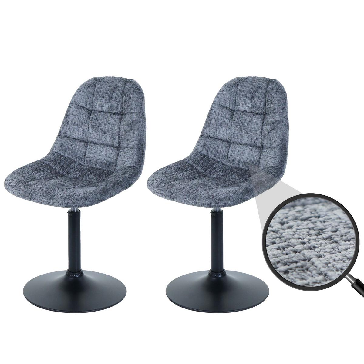 ESSZIMMERSTUHL Grau 2er-Set - Dunkelgrau/Grau, Textil (47/83/43cm) - MCW