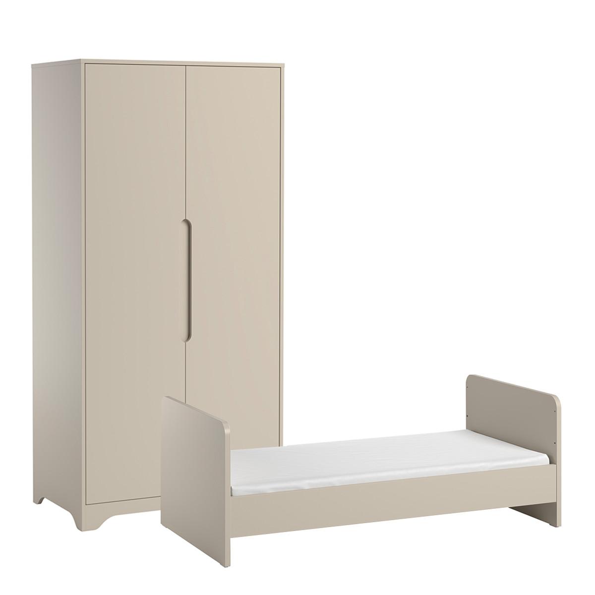 BABYZIMMER 2-teilig Ova Beige - Beige, Holzwerkstoff (144.5/86/75cm) - Petits-meubles