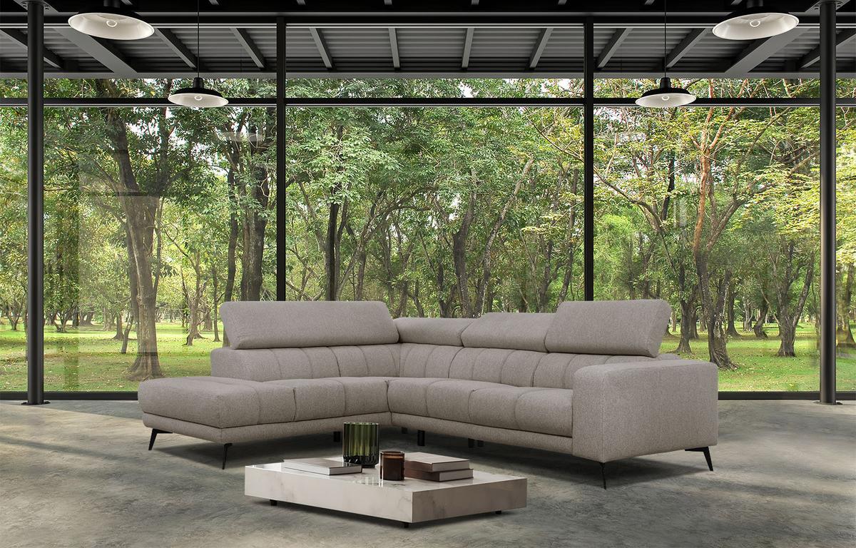 ECKSOFA MORELLO 5-Sitzer, taupe - Taupe/Schwarz, Holzwerkstoff/Textil (158/269cm) - Wozimo