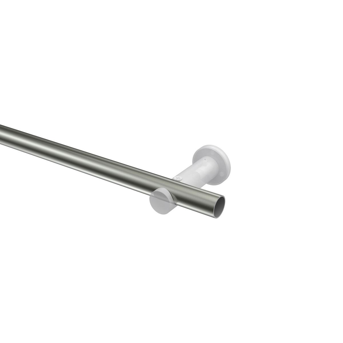GARDINENSTANGE Platon Elanto 140 cm, 1-läufig (ohne Ringe), 20 mm Ø Edelstahl-Optik - Edelstahlfarben, Metall (140cm) - INTERDECO