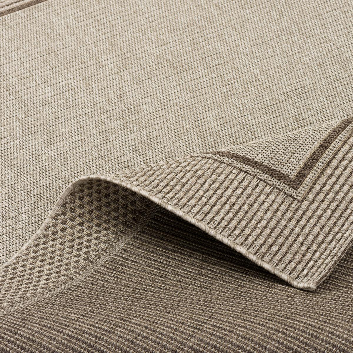 IN & OUTDOOR TEPPICH NATUR PANAMA BORDÜRE - Grau, Textil (160/230cm) - Pergamon