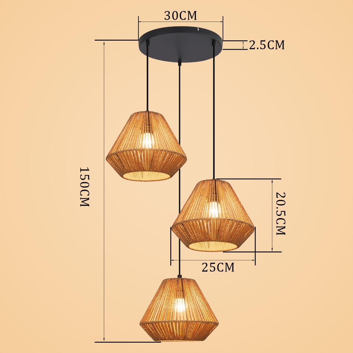 PENDELLEUCHTE Tabitha 30/30/150 cm - Braun, Metall (30/30/150cm) - ZMH