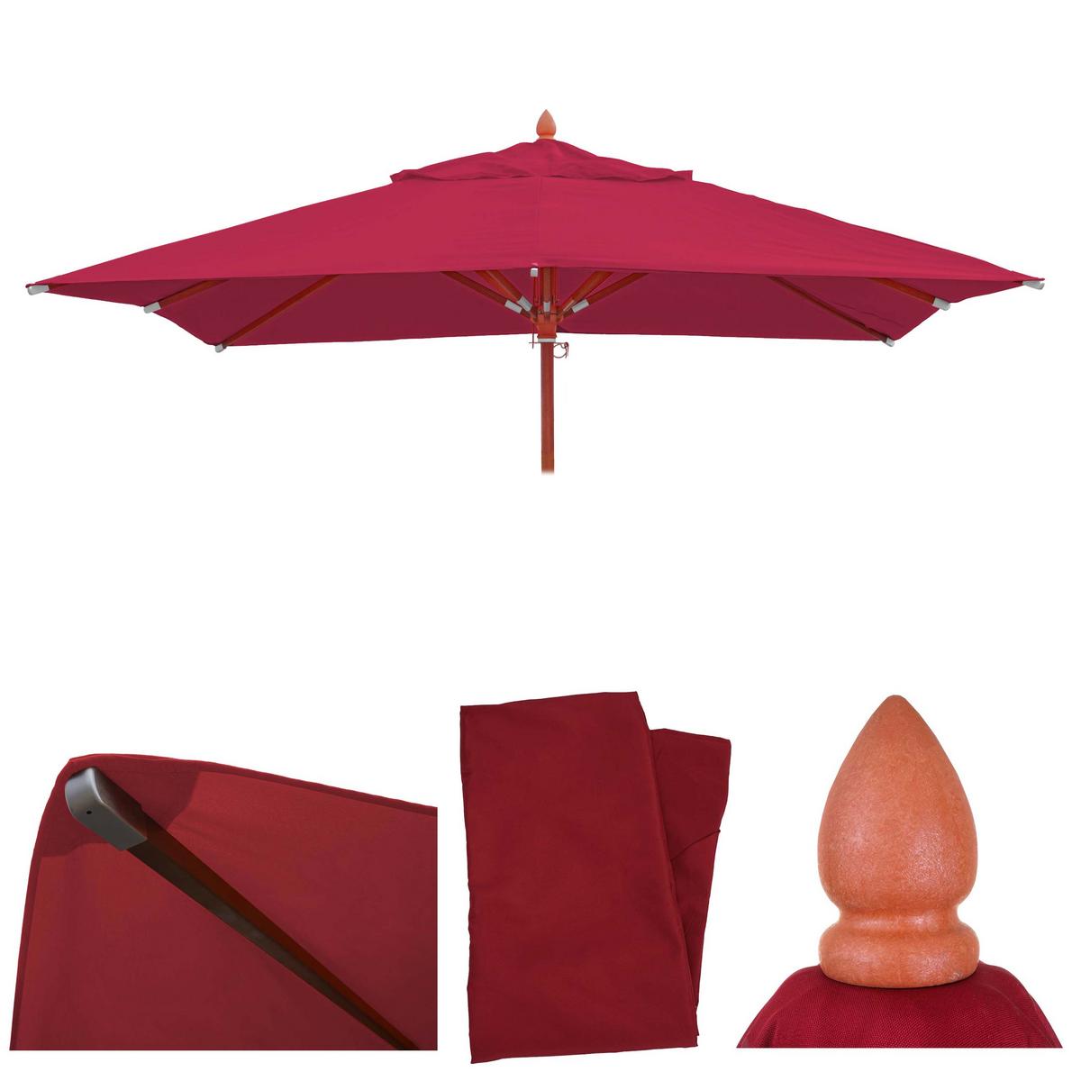 ERSATZ-BEZUG FÜR SCHIRM I Bordeaux - Bordeaux, Textil (300/300cm) - MCW