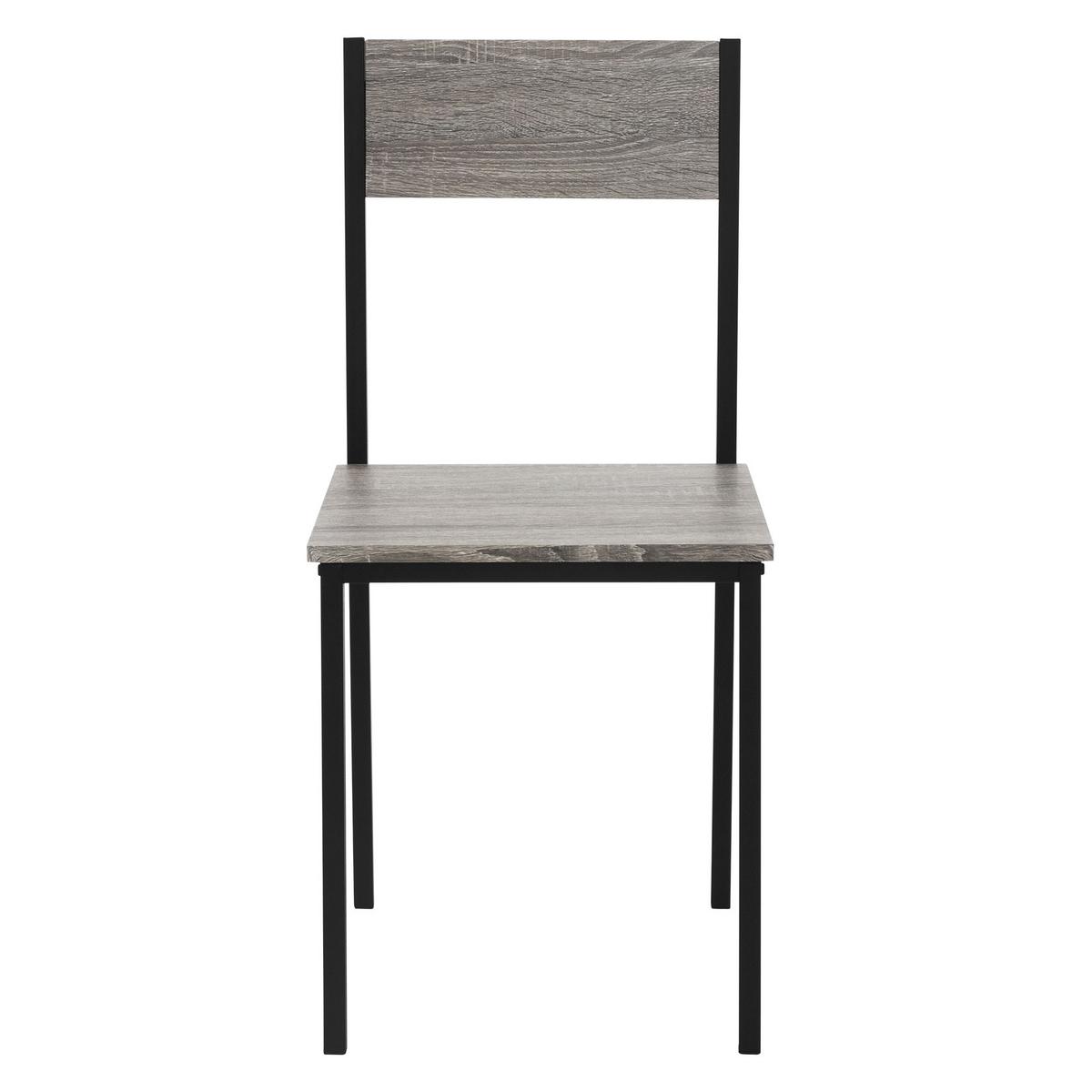 ESSTISCH SET 4-teilig Eiche Grau - Schwarz/Grau, Holzwerkstoff (70/86.5/110cm) - ML-DESIGN