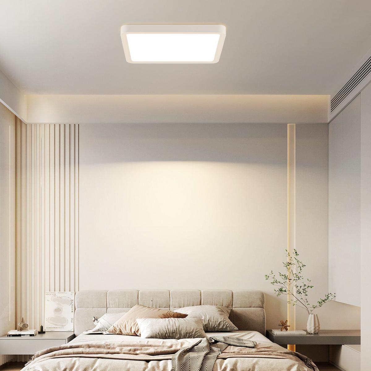 LED-DECKENLEUCHTE Dornwacht 23.0/2.4/23.0 cm - Weiß, Kunststoff (23/23/2.4cm) - ZMH