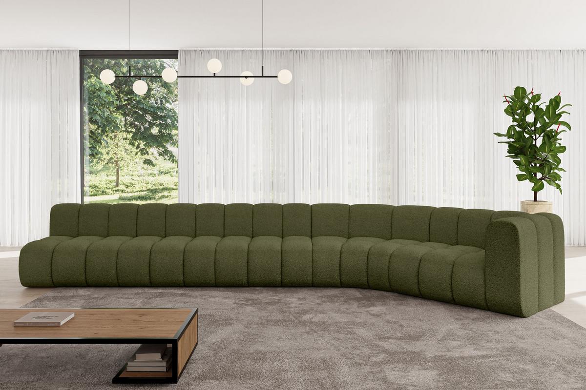 ECKSOFA modulares Sofa Karex-L3 - 490x194x70 cm Grün - Grün, Holzwerkstoff/Textil (490/194cm) - ALTDECOR