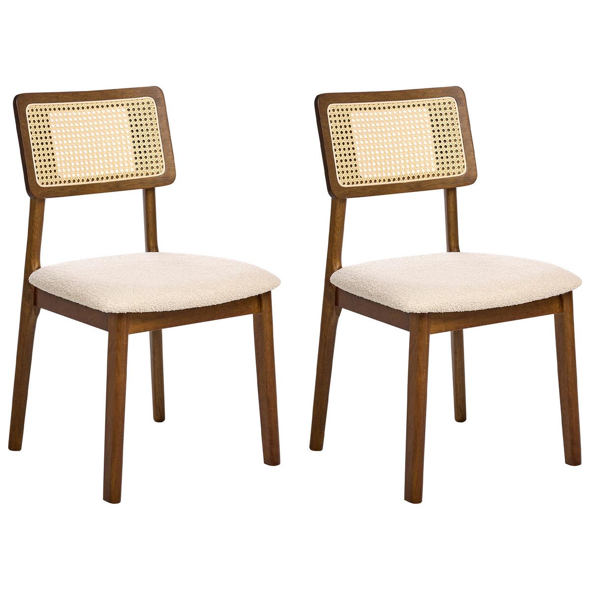 ESSZIMMERSTUHL 2er-Set Holz Braun/Hellbeige Embar - Beige, Holz (50/86/52cm) - Beliani