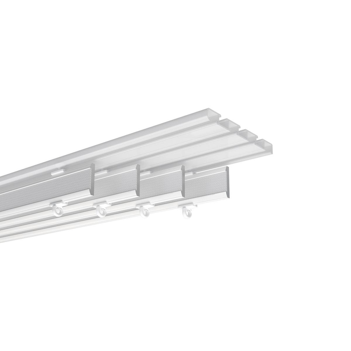 PANEELWAGEN MIT KLETTBAND und Rundkopfgleiter Easyslide 45 cm, Aluminium, Weiß - Weiß, Metall (1/4.3/45cm) - INTERDECO
