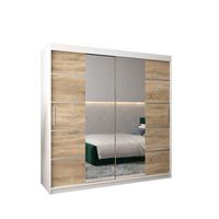 SCHWEBETÜRENSCHRANK 200/200/62 2-türig - Silberfarben/Weiß, Holz/Kunststoff (200/200/62cm) - MÖBEL KRYSPOL