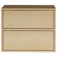 NACHTTISCH hängend Framme Eiche Holzoptik mit 2 Schubladen, 50 cm - Beige, Holzwerkstoff (50/40/36cm) - Selsey