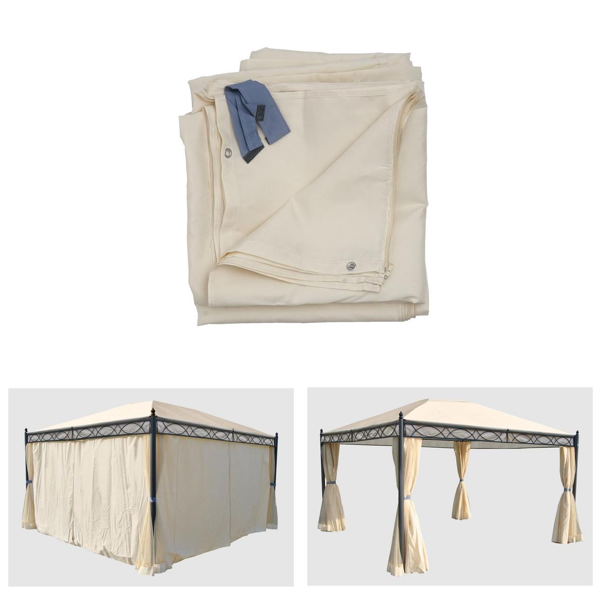 SEITENWAND PERGOLA CALPE Cremeweiß - Weiß, Textil (330/210/1cm) - MCW