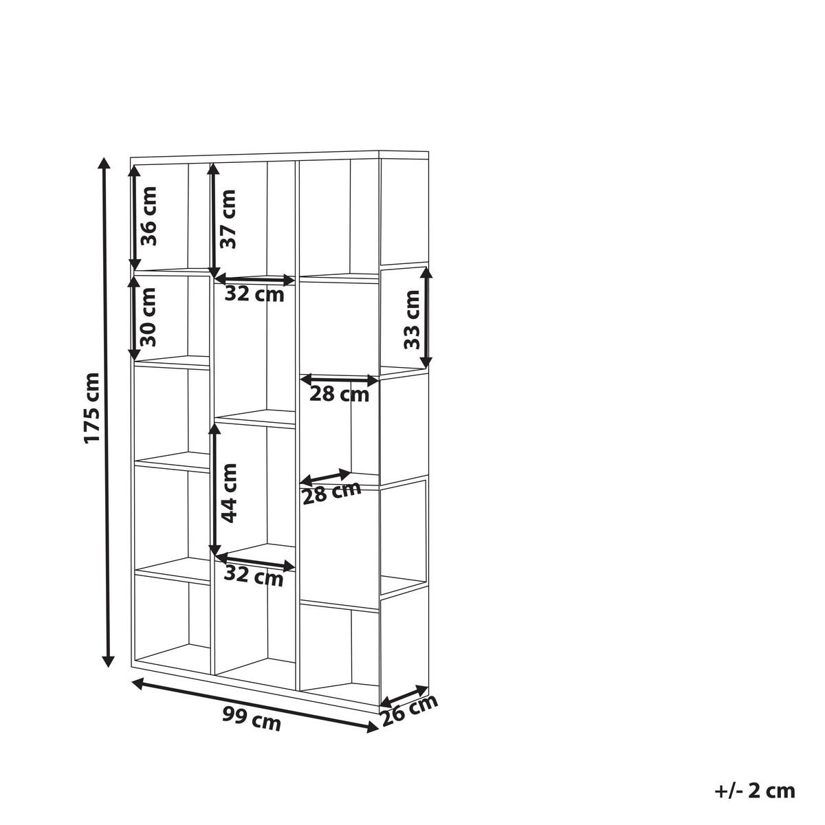 BÜCHERREGAL 175 cm Braun/Schwarz Bangor - Braun, Holzwerkstoff (99/175/26cm) - Beliani