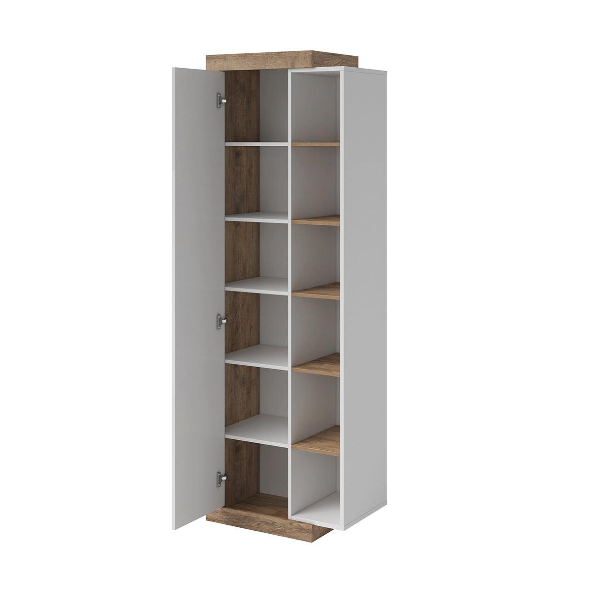 SCHRANK 1 Tür Azior Weiß und Holz - Weiß, Holzwerkstoff (67/200/40cm) - Petits-meubles