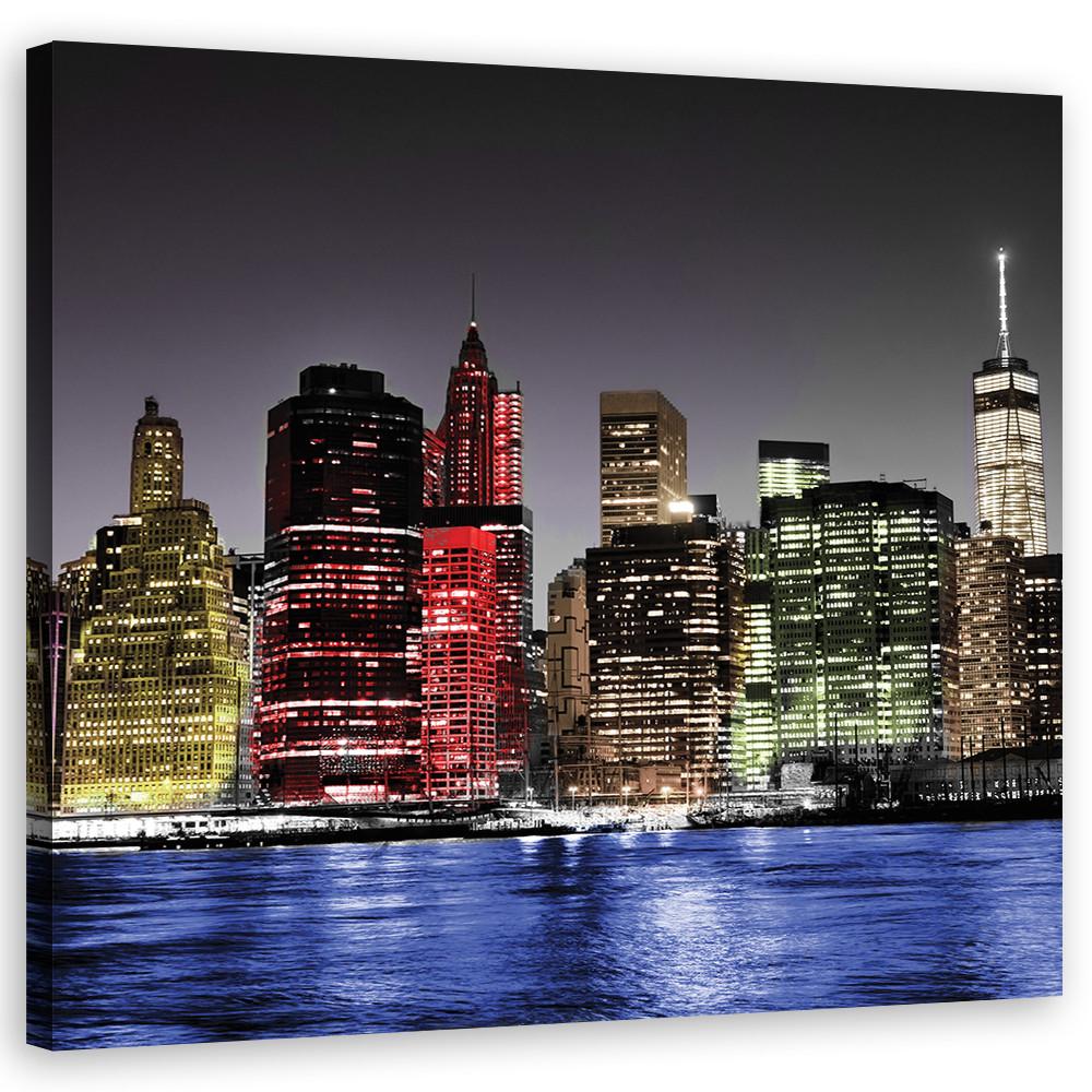 WANDBILD städte und architektur farbe - Multicolor, Textil (40/40cm) - Feeby