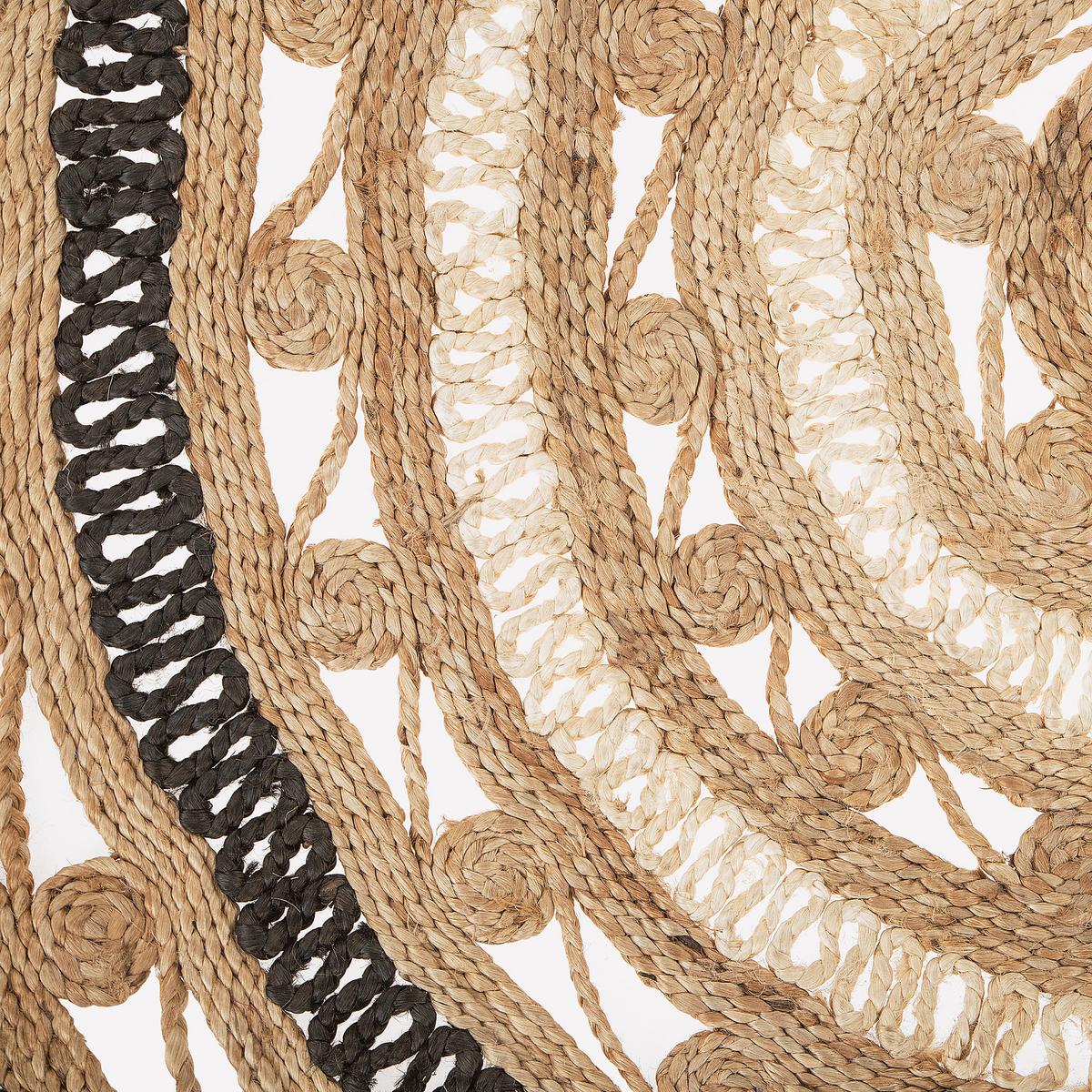 TEPPICH geflochten Goyne 140/140 cm - Beige, Naturmaterialien (140/140cm) - Beliani
