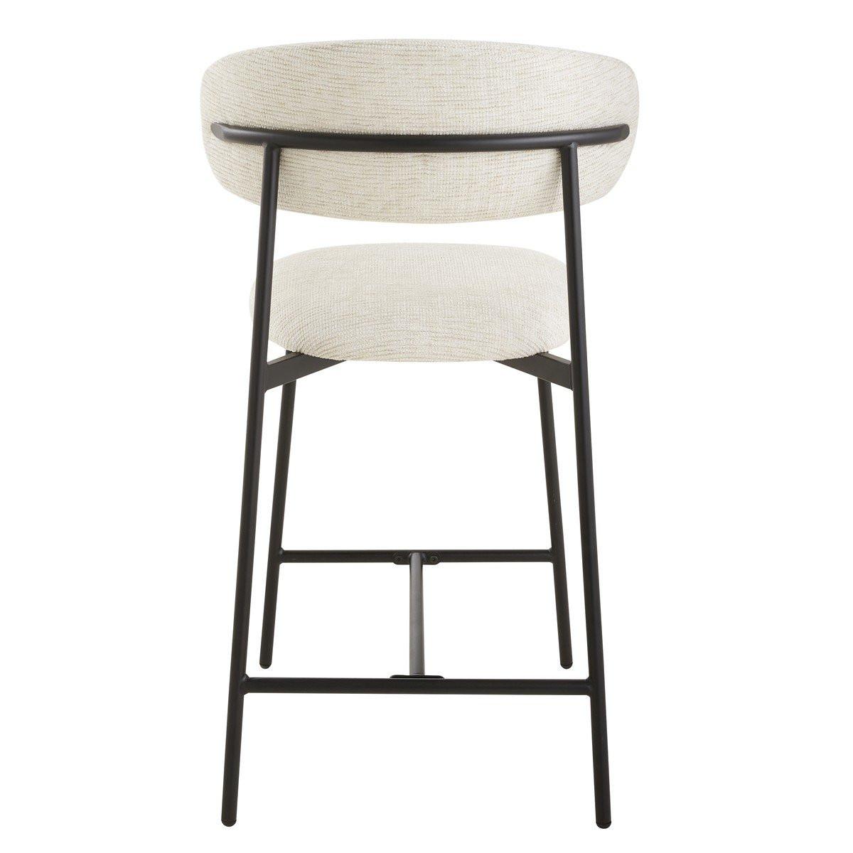 2ER-SET Hocker aus meliertem Stoff mit Metallbeinen Draco 52/53/94 cm - Beige, Holzwerkstoff (46/94/51cm) - Calicosy