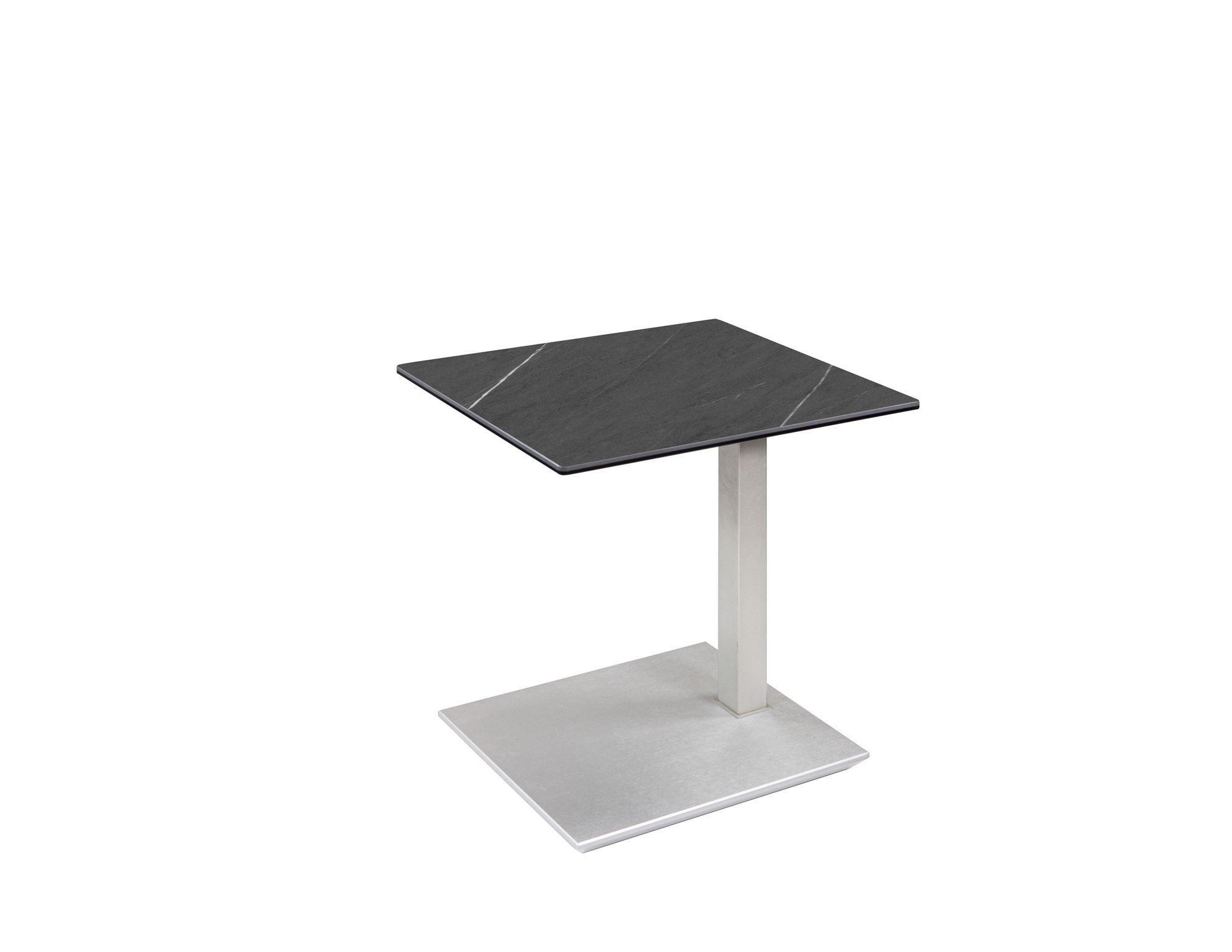 BEISTELLTISCH Channa 55x47x54 höhenverstellbar Perlsilber/Marmara Nero - Grau, Keramik (55/47/54cm) - 58aufmkessel