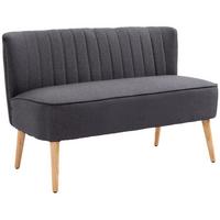 2-SITZER-SOFA Textil Dunkelgrau - Dunkelgrau/Naturfarben, Holz/Textil (56.5/77/117cm) - HOMCOM