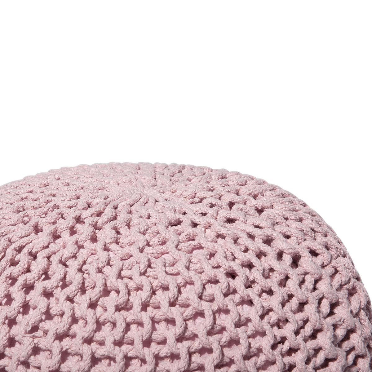 POUF Conrad 50/50/35 cm - Pink, Naturmaterialien/Textil (50/35/50cm) - Beliani