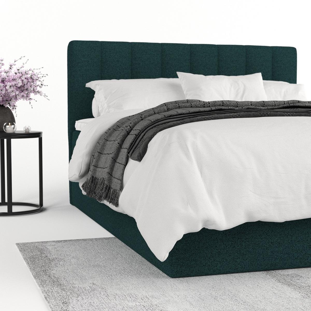BOXBETT Lusso 200/200 cm Grün im Riva Stoff - Schwarz/Grün, Holz/Holzwerkstoff (200/200cm) - AltaBeds