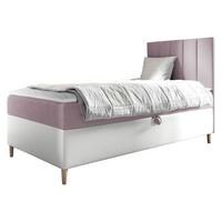BOXBETT Maja Junior 1, Seite zum Öffnen des Bettkastens: Rechts - H3 - Weiß/Rosa, Holz (100/200cm) - MIRJAN24