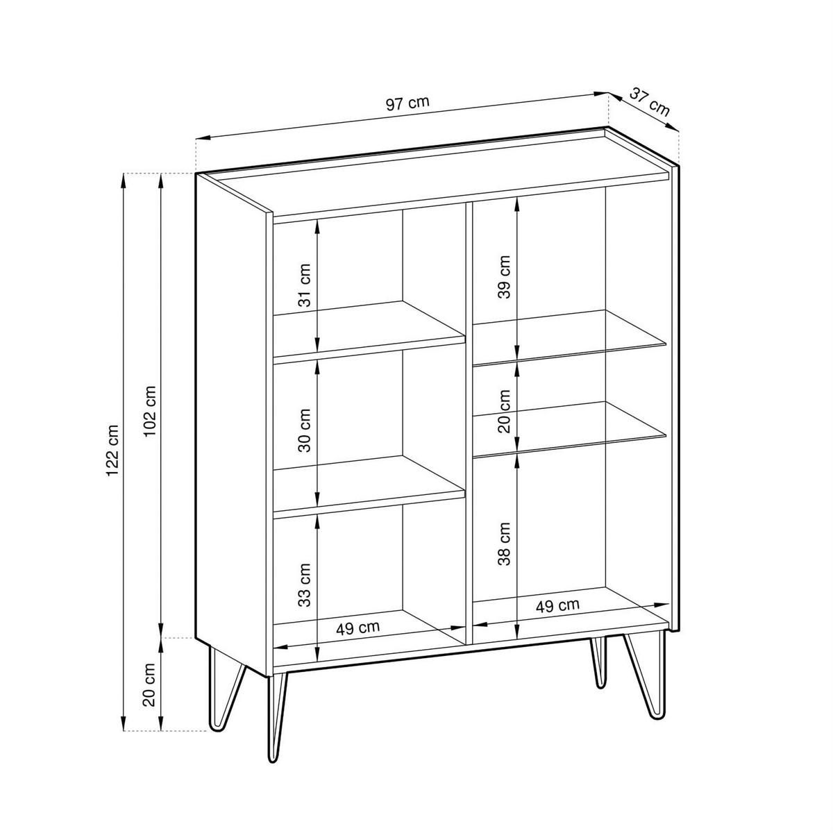 VITRINE EUPHORIA WT97 - Schwarz, Holzwerkstoff (97/122/37cm) - Lookway