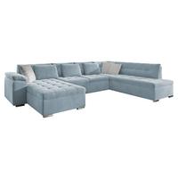 WOHNLANDSCHAFT Niko Bis, Seite: Links - Hellblau, Holz/Textil (348/76/205cm) - MIRJAN24