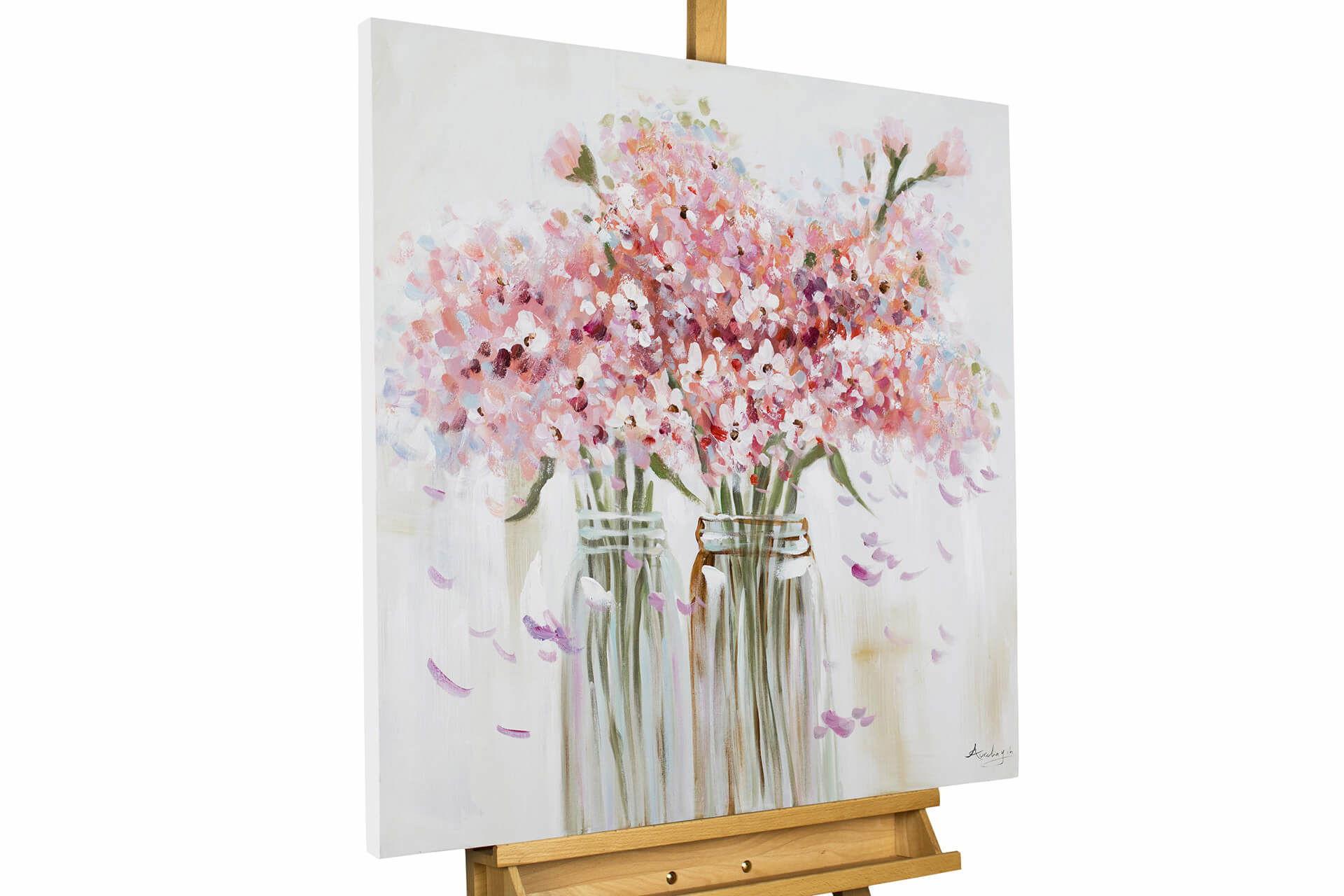 ÖLGEMÄLDE 80/80 cm - Pink, Holz/Textil (80/80cm) - KUNSTLOFT
