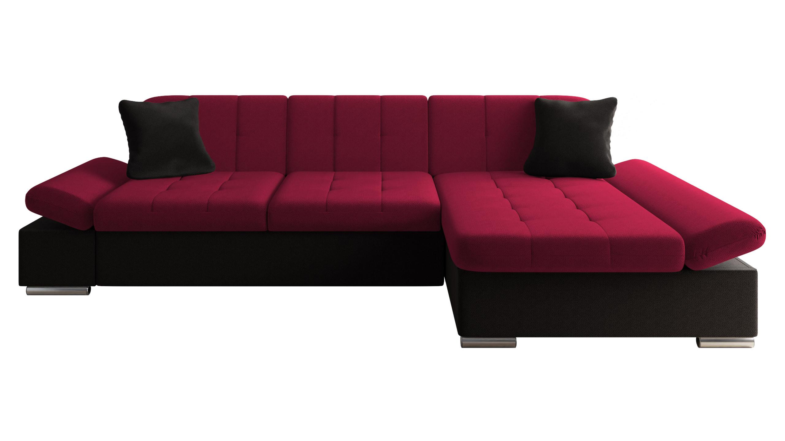 ECKSOFA Montana, Seite: Rechts - Rot/Schwarz, Holz/Textil (278/161cm) - MIRJAN24