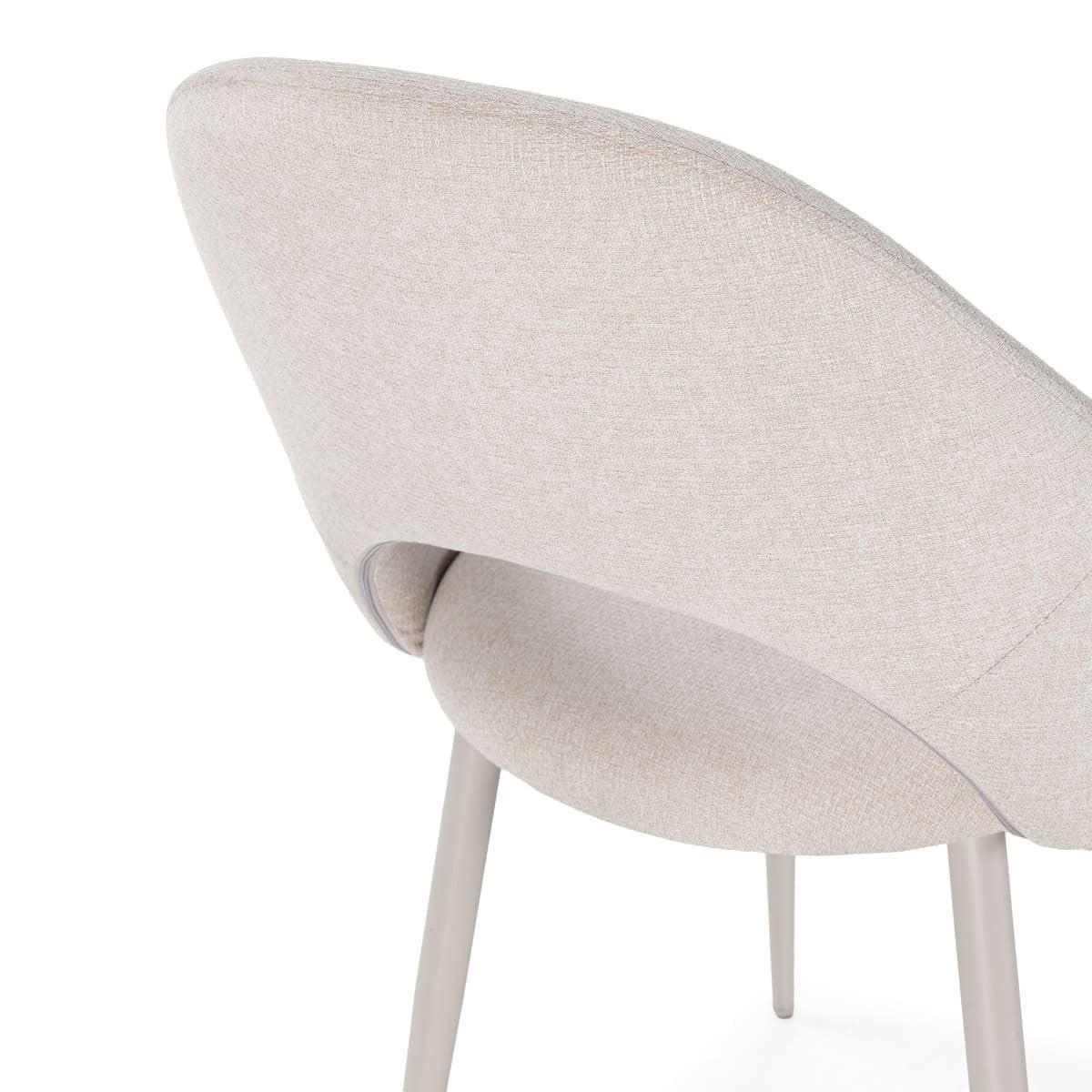 STÜHLE 2er-Set mit Stoffbezug und Metallfüßen 57/84/54 cm - Beige, Textil (57/84/63.5cm) - Calicosy
