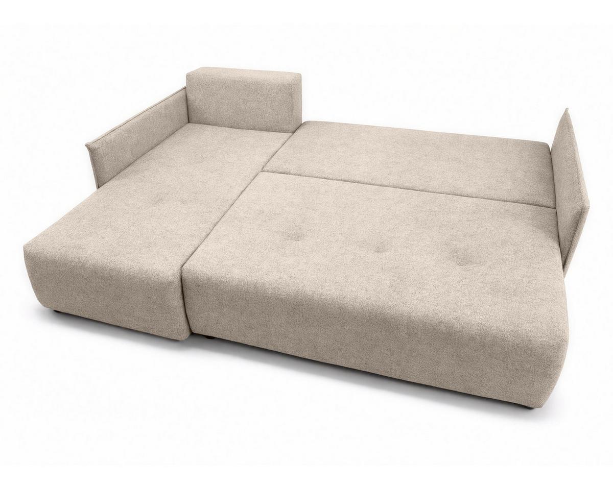 ECKSOFA L Form Damascus Beige 212/143/88 cm Links mit Schlaffunktion - Beige/Schwarz, Kunststoff/Textil (143/212cm) - AX Living