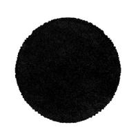TEPPICH Hochflor SPREE in Schwarz, einfarbig, Ø 80 cm - Schwarz, Textil (80/80cm) - KADIMA DESIGN