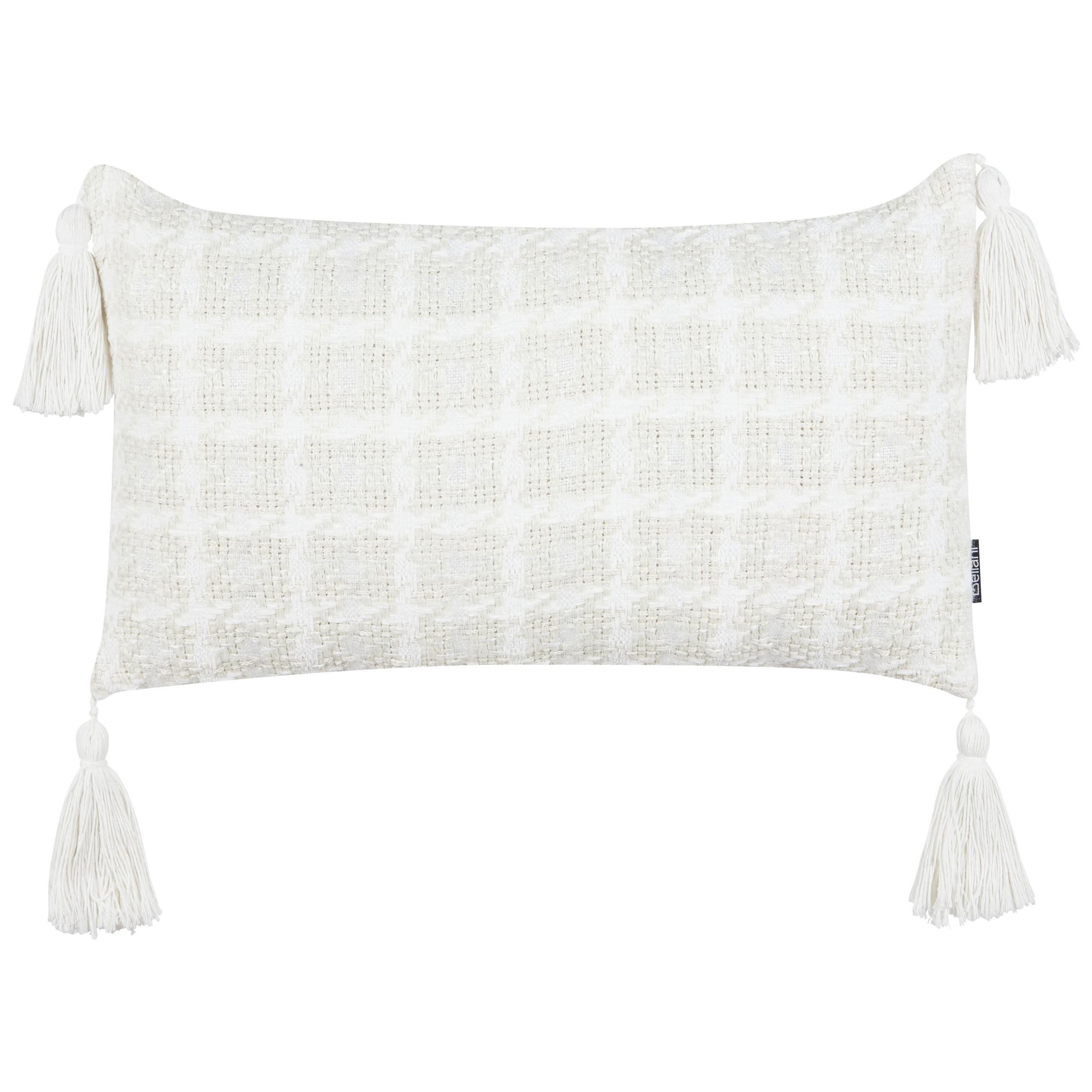 DEKOKISSEN Beige 30/60 cm Douris - Beige/Weiß, Textil (60/30/12cm) - Beliani