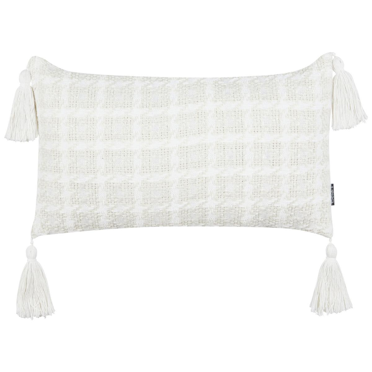 DEKOKISSEN 2er-Set Beige 30/60 cm Douris - Beige/Weiß, Textil (30/60cm) - Beliani