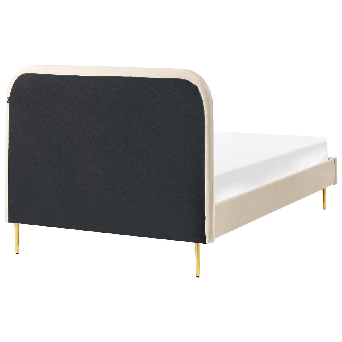 BETT mit Lattenrost 120/200 cm Samtstoff Hellbeige Flayat - Beige, Textil (120/200cm) - Beliani