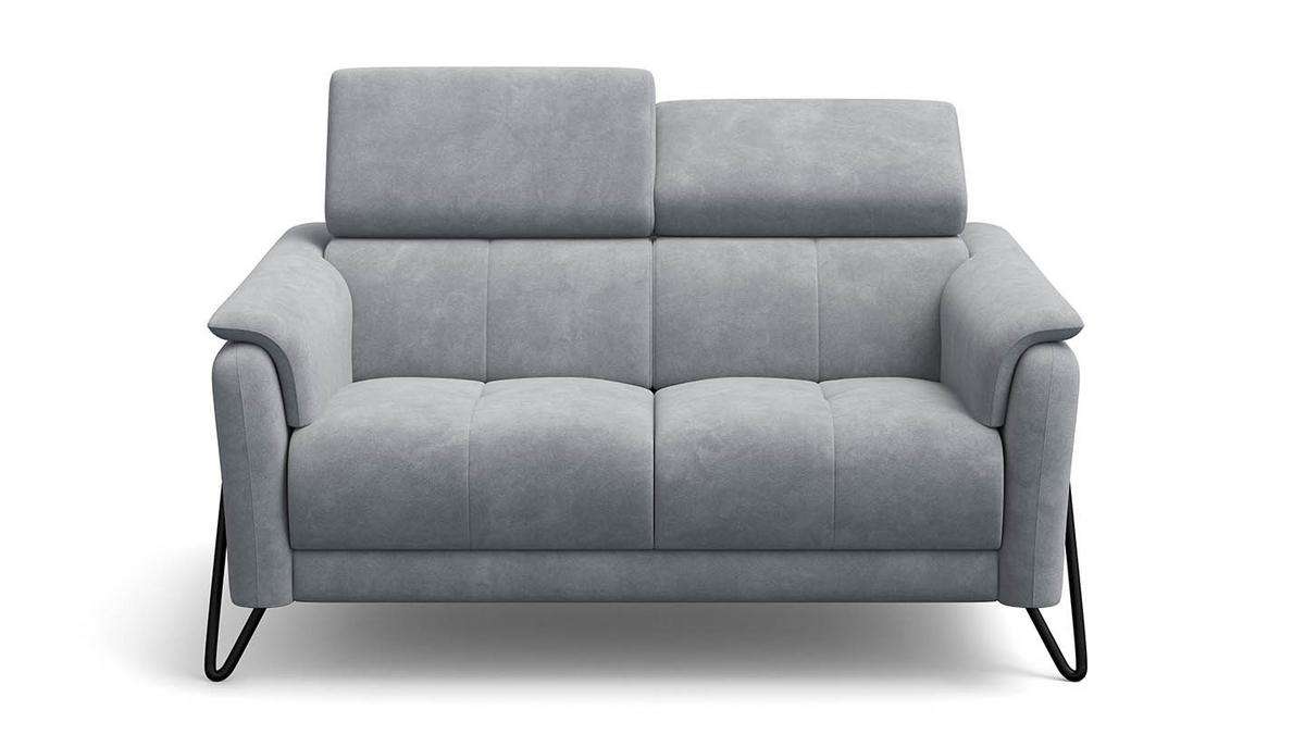 SOFA RODEN 2-Sitzer, hellgrau, Veloursstoff - Hellgrau, Holz/Textil (152/82/103cm) - Wozimo