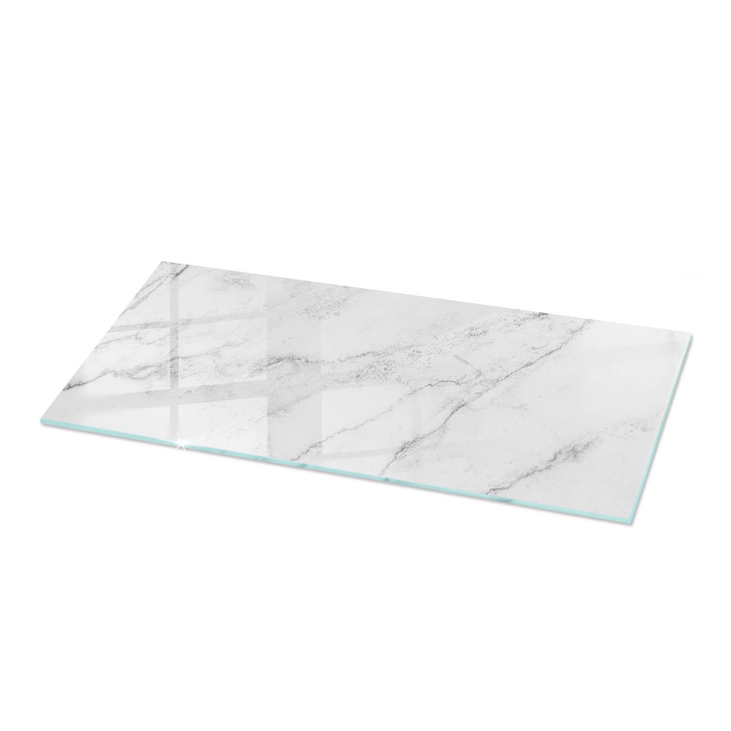 TISCHPLATTE 125x50 cm Marmoroberflächenmuster - Hellgrau, Glas (0.4/125/50cm) - TULUP