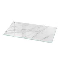 TISCHPLATTE 125x50 cm Marmoroberflächenmuster - Hellgrau, Glas (0.4/125/50cm) - TULUP