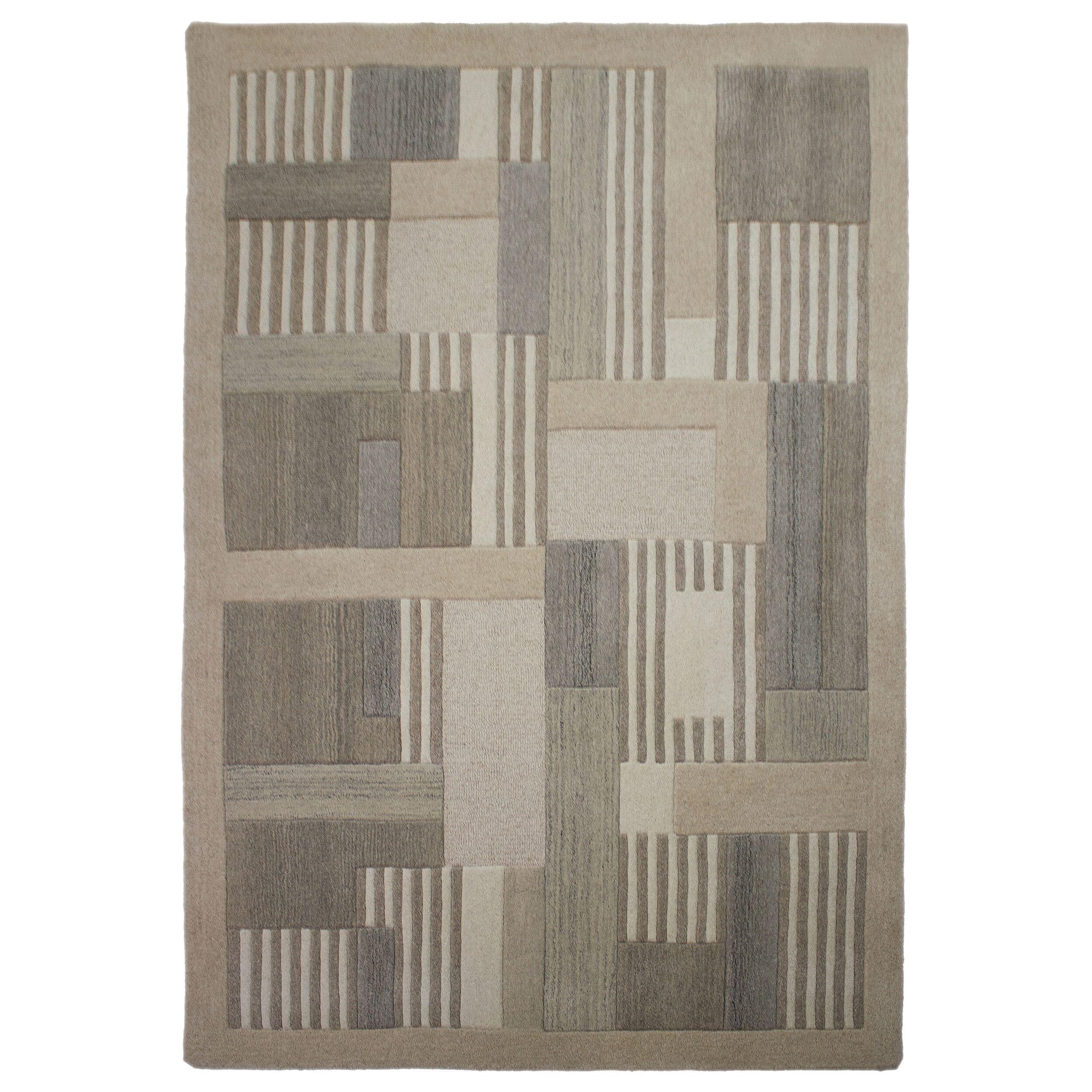 TEPPICH aus Wolle EDALE in Natur, geometrisch, 160 x 230 cm - Beige, Textil (160/230cm) - KADIMA DESIGN