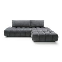 ECKSOFA GARDA Grau Chenille mit Schlaffunktion - Grau, Holz (280/131cm) - MASSENO