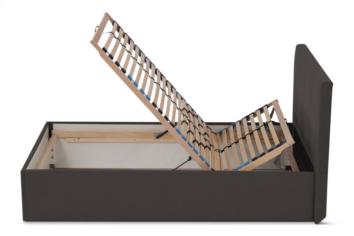 POLSTERBETT Dalas Anthrazit 140 x 200 x 40 cm Bettkasten Mit hochwertiger Matratze H3 (bis 120 kg) und Lattenrost - Anthrazit, Holz (140/200cm) - Halmon Schlafkomfort Betten 