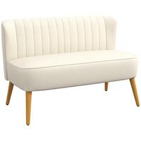 SOFA Polyester Cremeweiß - Creme/Weiß, Holz/Textil (56.5/77/117cm) - HOMCOM