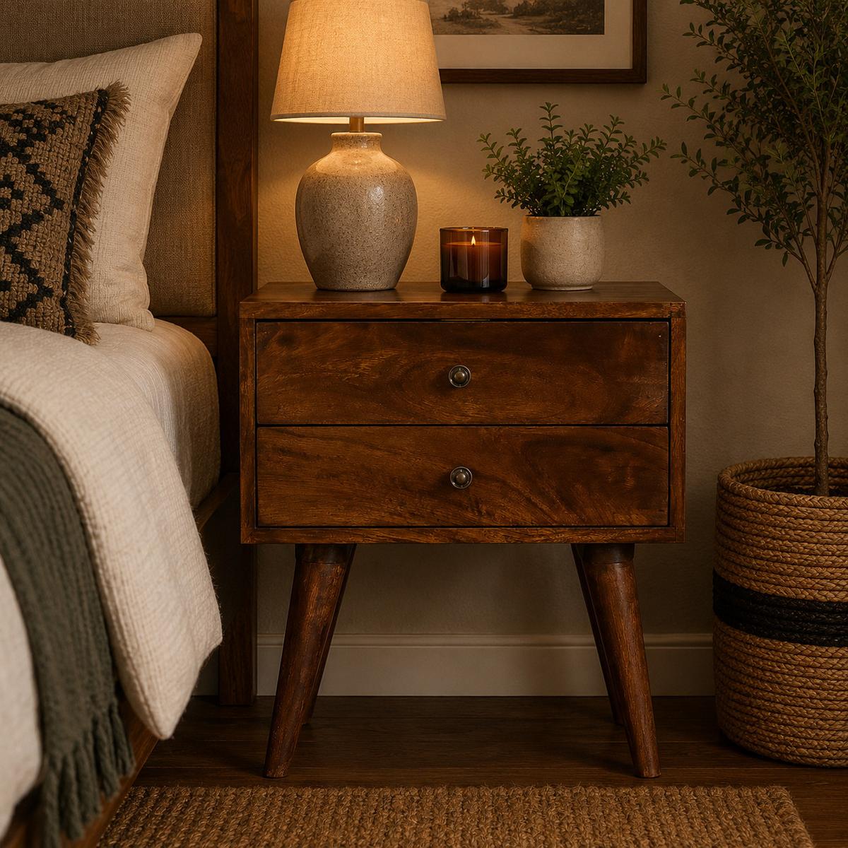 NACHTTISCH Ariella, Kastanienbraun - Braun, Holz (45/57/35cm) - Artisan Furniture