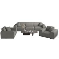 SOFASET Celes Premium 3-1-1 Stoff Scala - Grau, Holzwerkstoff/Textil (225/73/88cm) - Fun Möbel