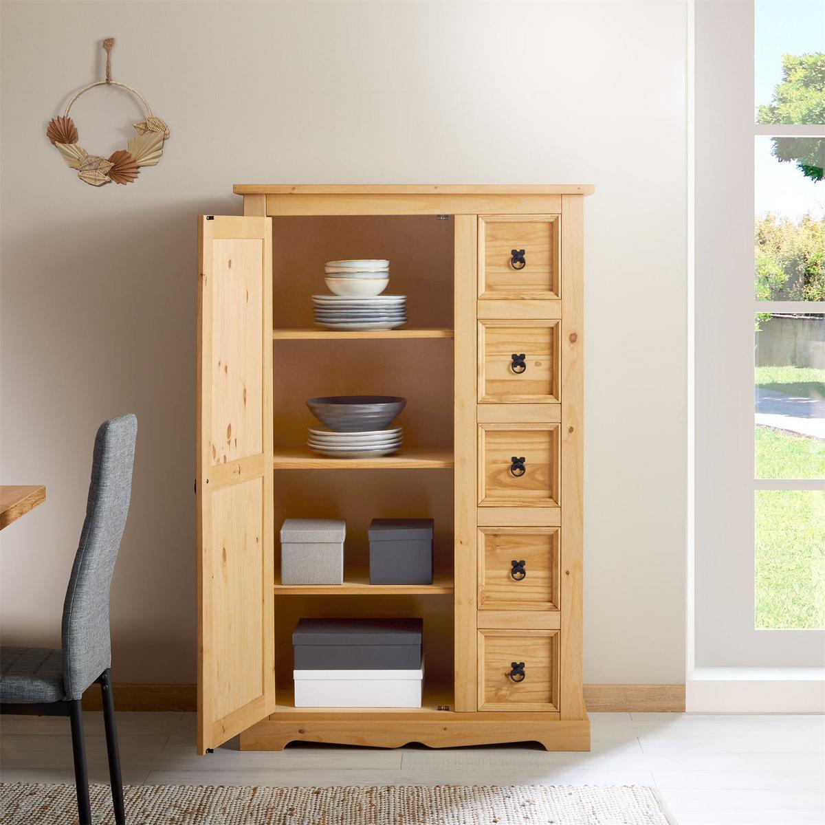 KOMMODE TEQUILA gebeizt/gewachst - Kieferfarben, Holz (95/150/45cm) - IDIMEX