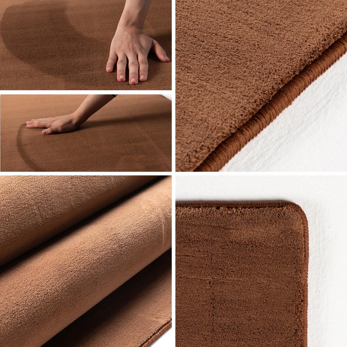 TEPPICH Kurzflor Waschbar LECH in Braun, einfarbig, 80 x 150 cm - Braun, Textil (150/80cm) - KADIMA DESIGN