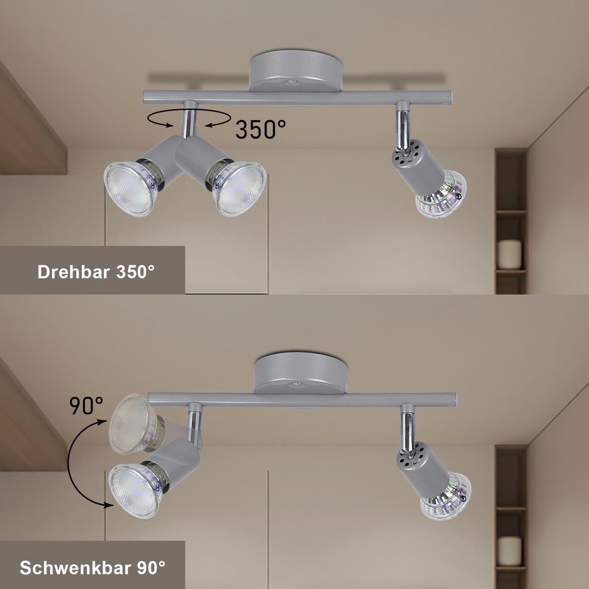 DECKENSTRAHLER Brandal 15/8/26 cm - Silberfarben, Metall (26/15/8cm) - ZMH